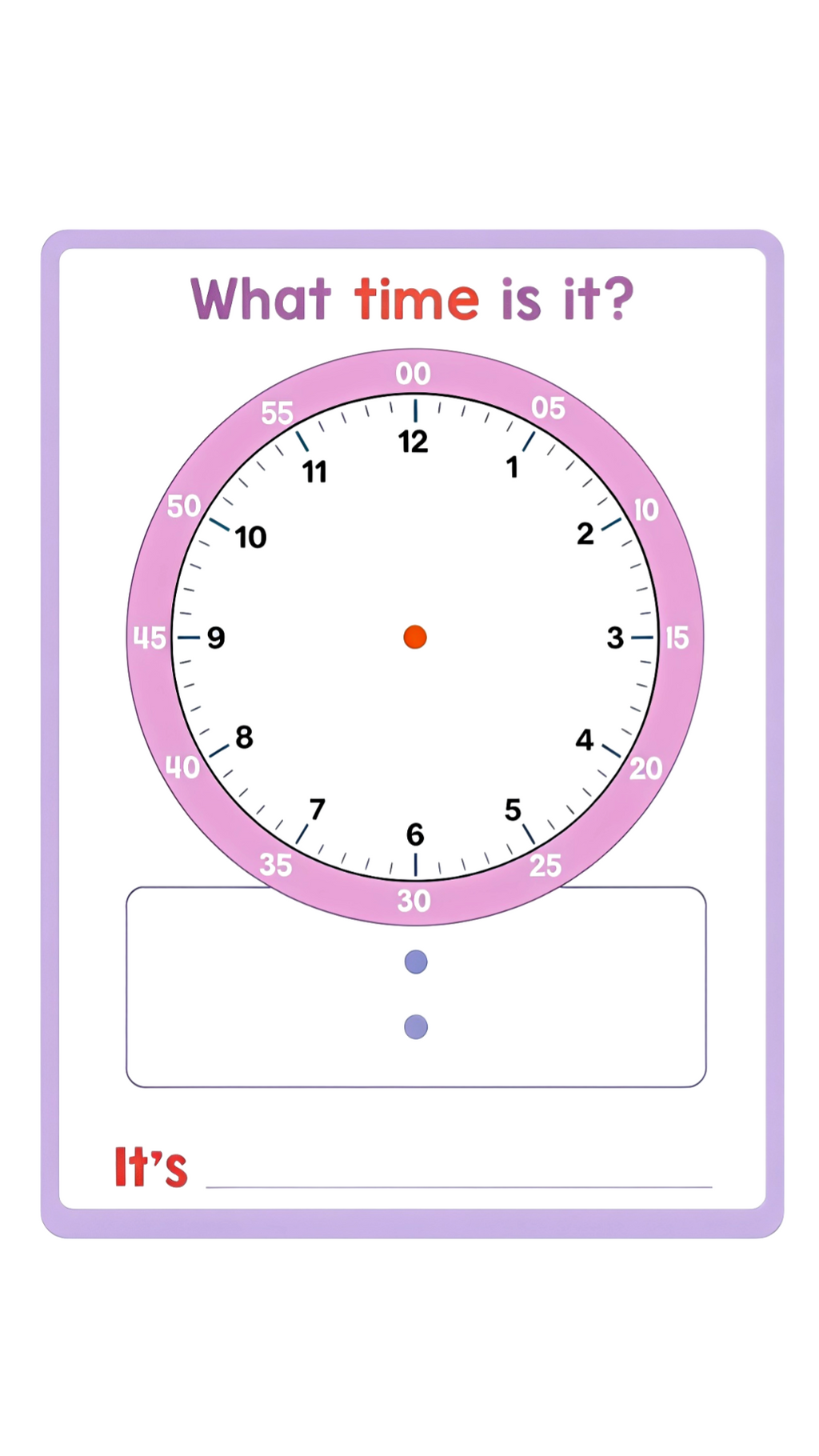 Dry Erase Learning Clock