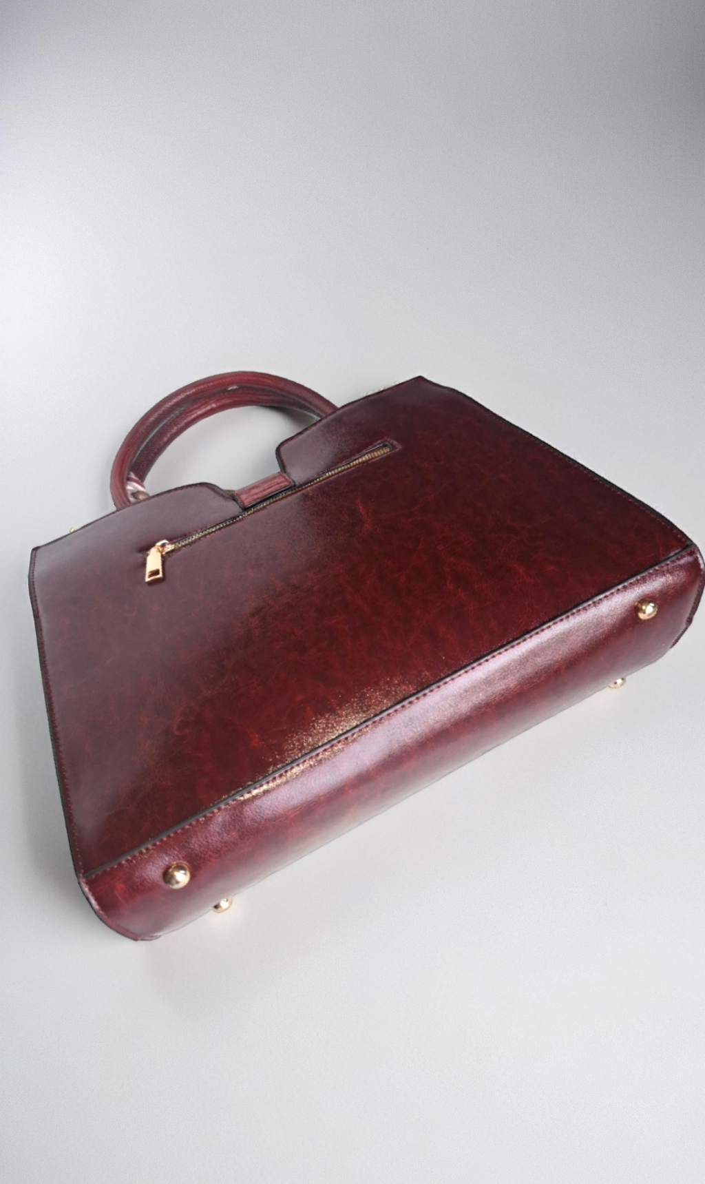 Structured Burgundy Satchel Handbag