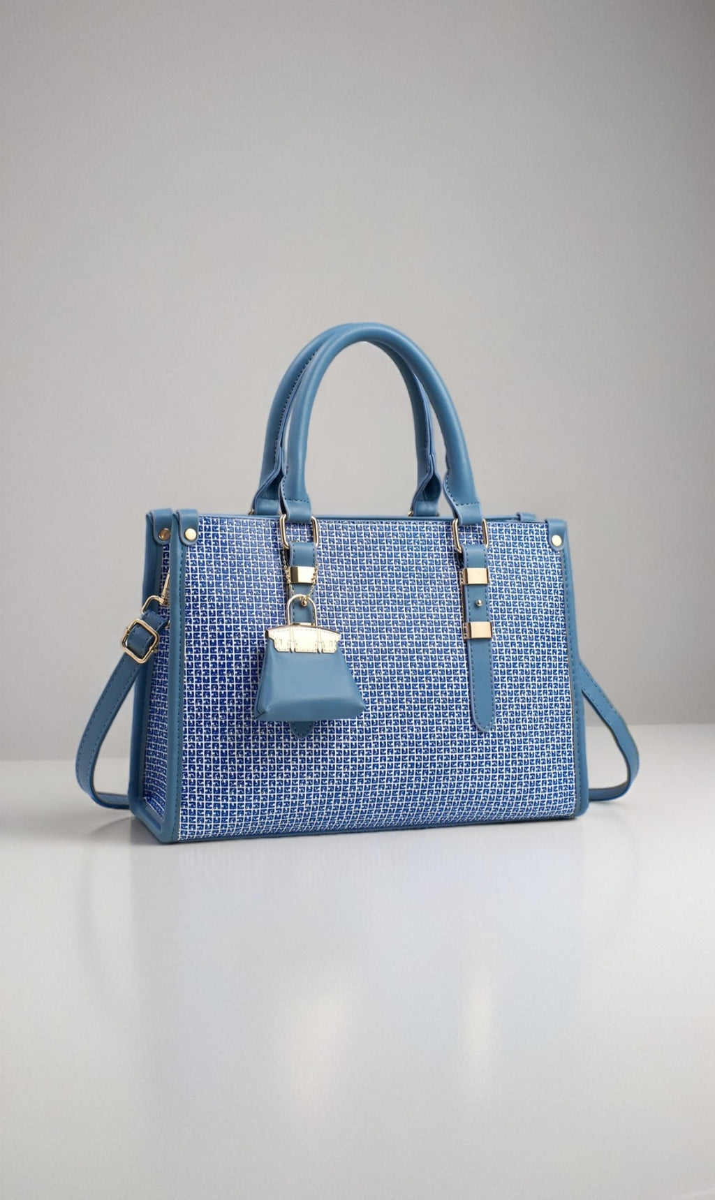 Blue Top-Handle Satchel