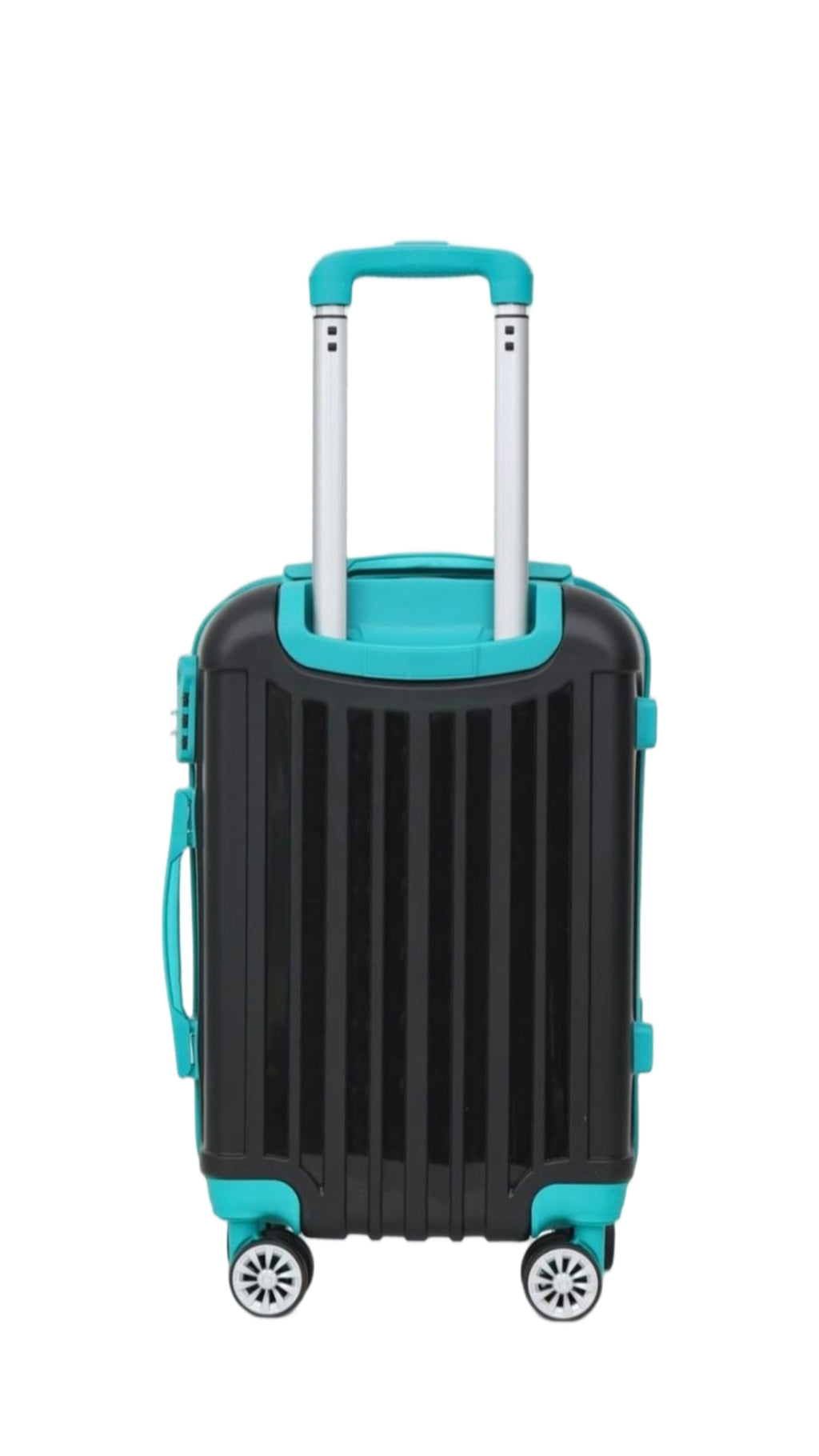 Trolley ABS Hard Luggage Bag Set - 3 Piece - Black/Green