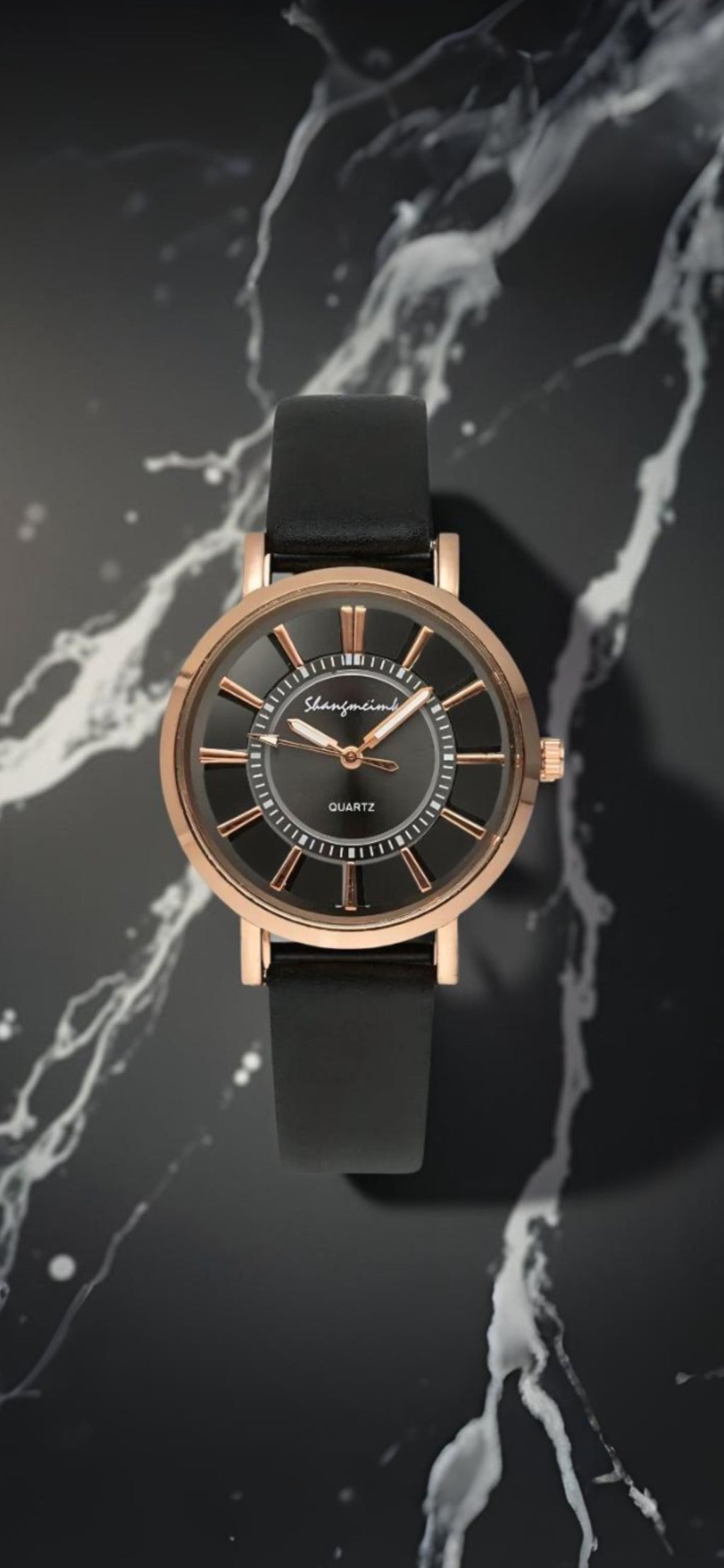 Women's Watch Casual Round Pointer Quartz Watch Hollow Out Fashion Analog PU Leather Wrist Watch