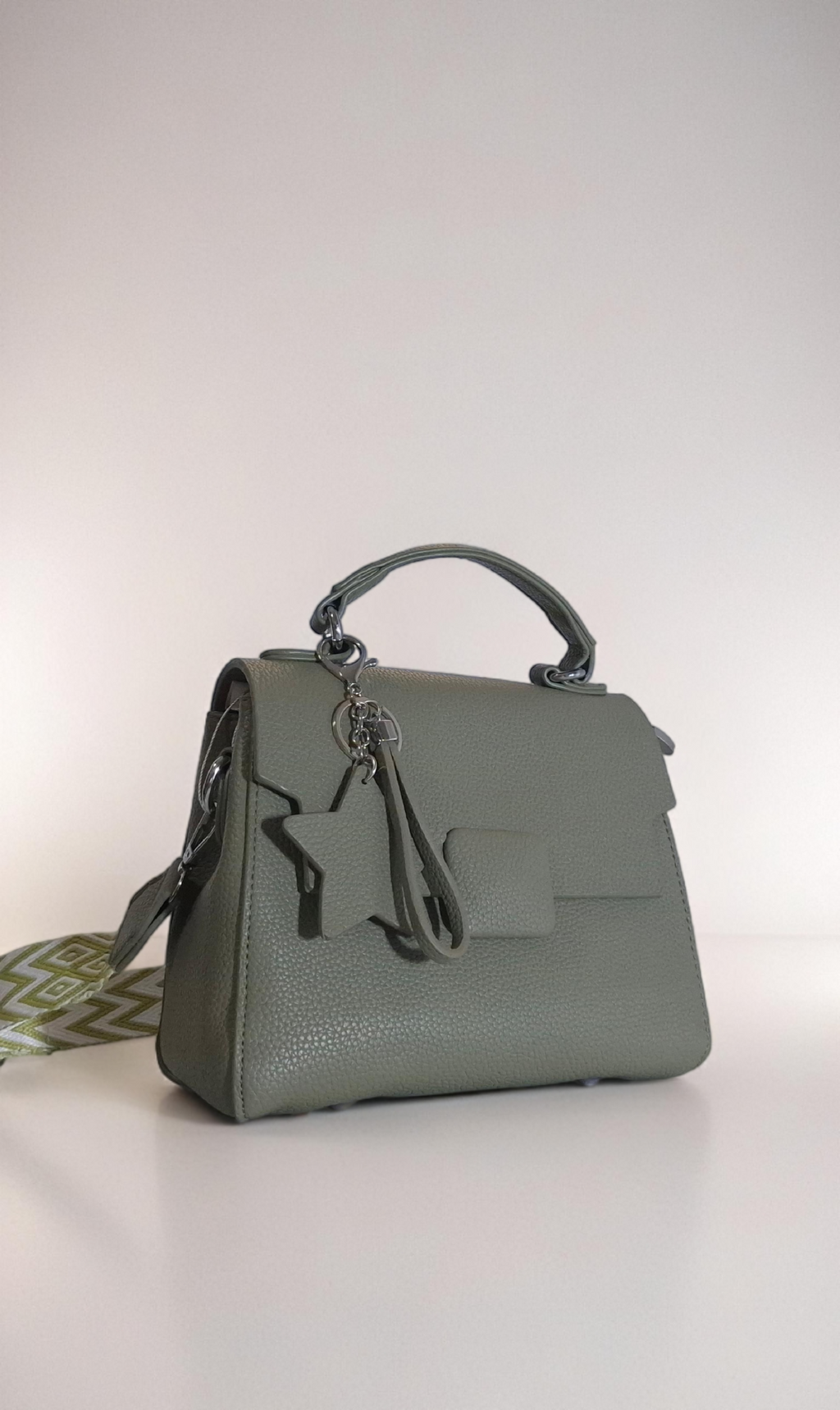 Structured Faux Leather Crossbody Bag