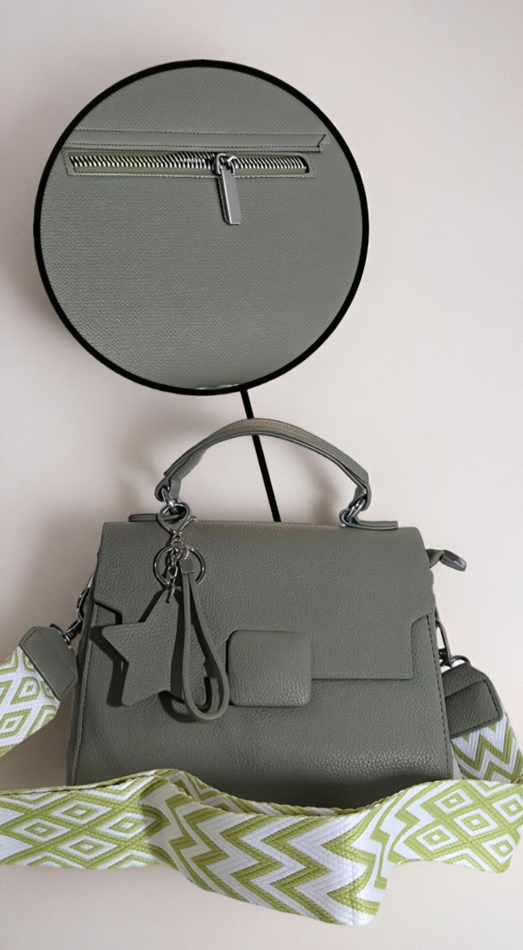 Structured Faux Leather Crossbody Bag