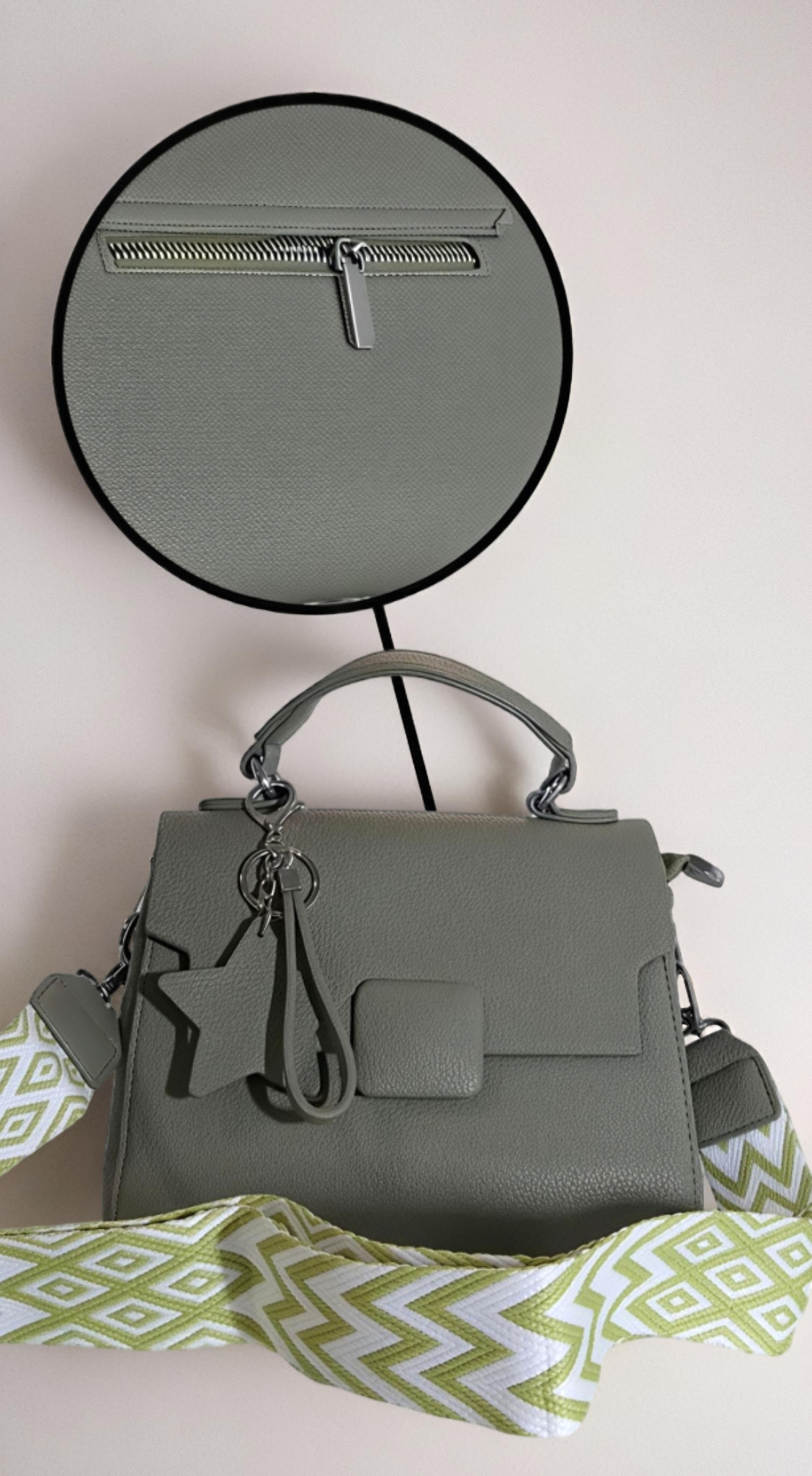 Structured Faux Leather Crossbody Bag