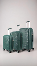 3 Piece High Quality Hard Shell Travel Suitcase - Green