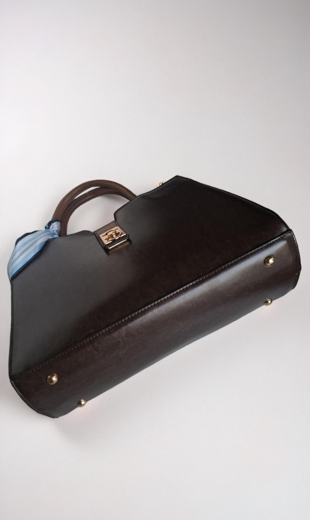 Structured Brown Satchel Handbag