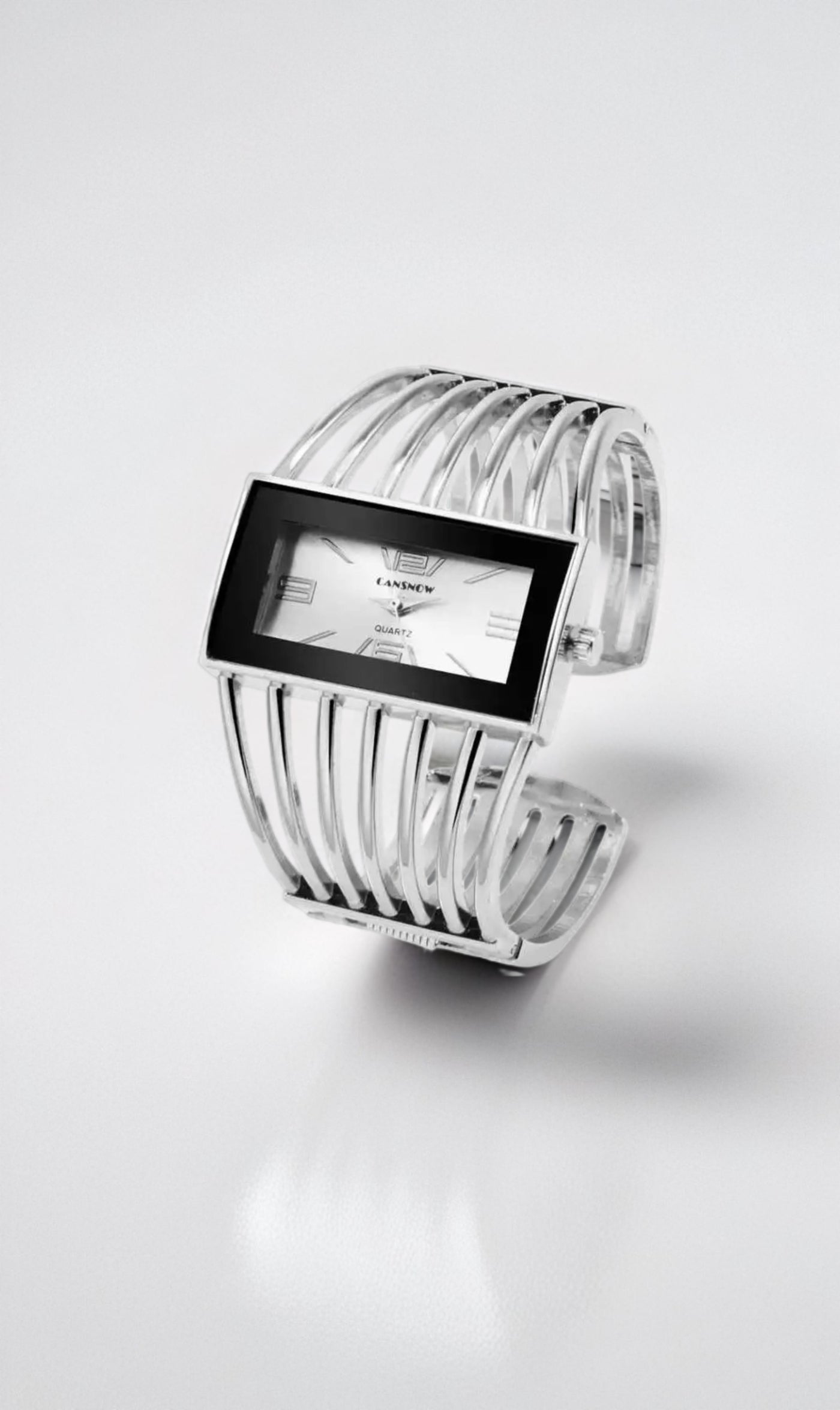 Women Skeleton Bracelet Wristwatch (Silver)