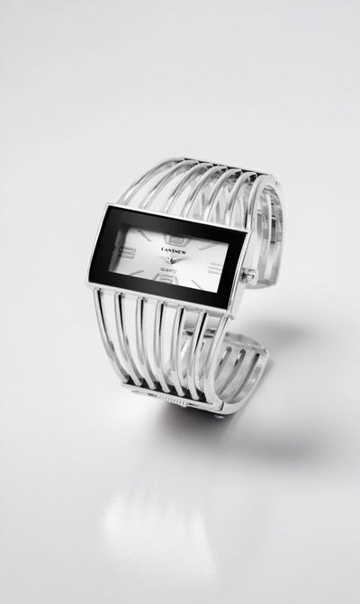 Women Skeleton Bracelet Wristwatch (Silver)