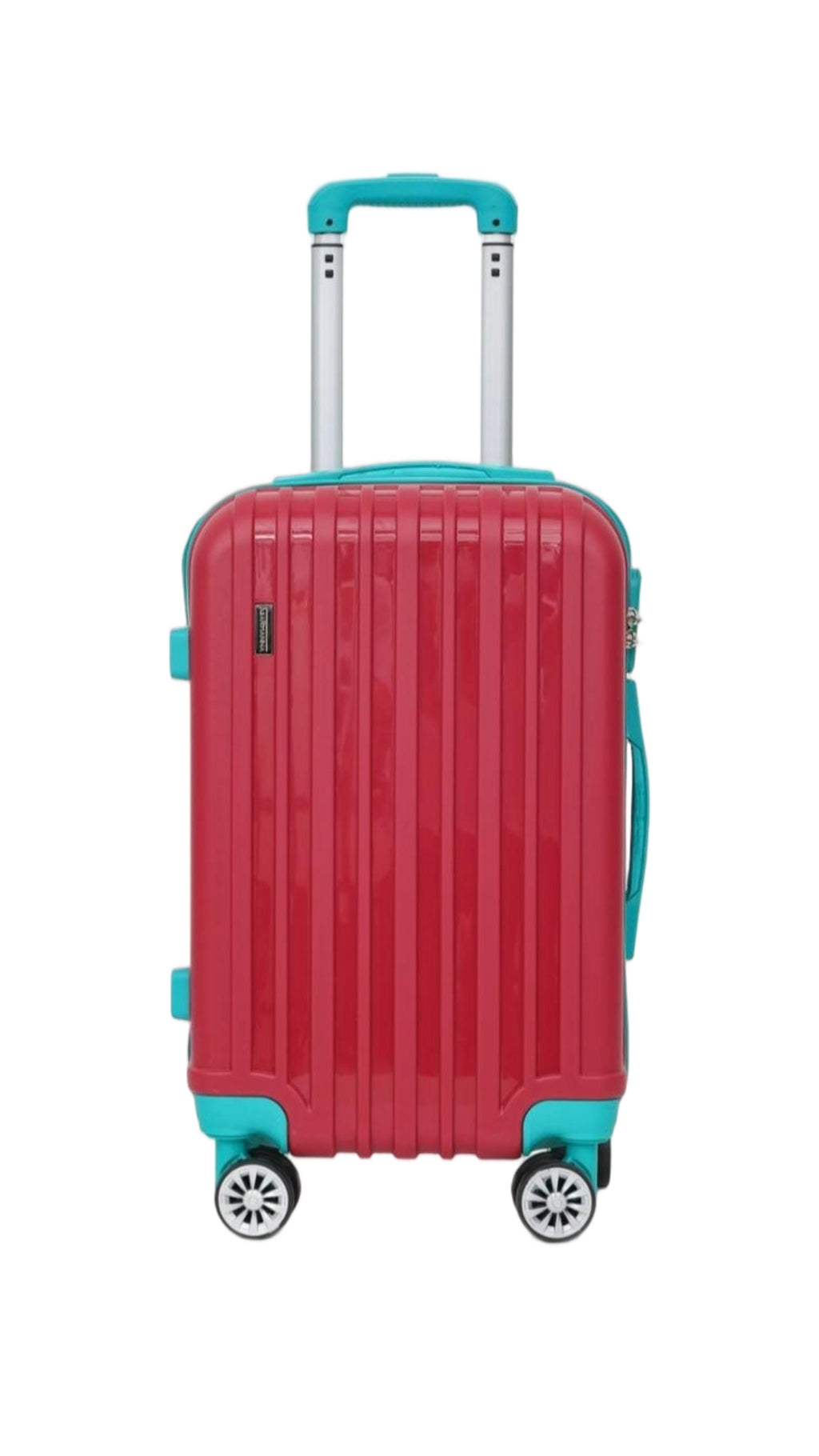 Trolley ABS Hard Luggage Bag Set - 3 Piece - Dark Red/Green