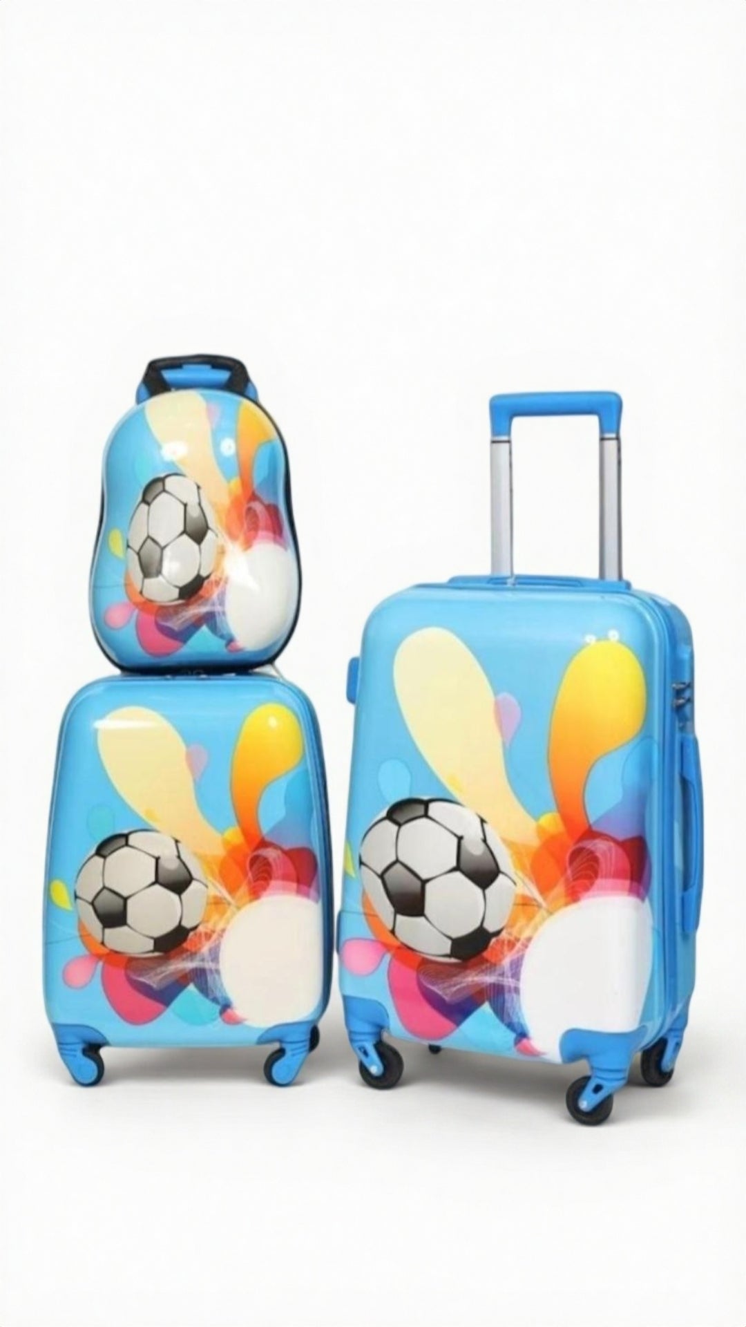 Kids Luggage Travel Bags Set-Pack of 3-Hard Base -4 Spinning Wheels