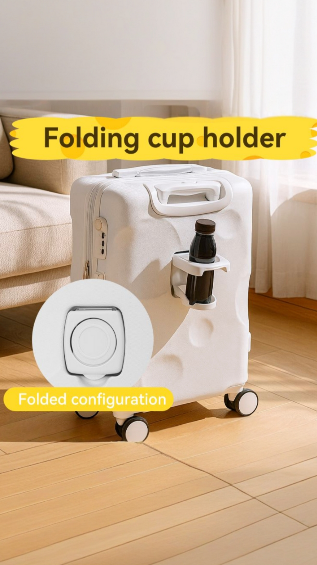 Pouchio 20inch & 24inch Luggage Set of 2 with Cup Holder