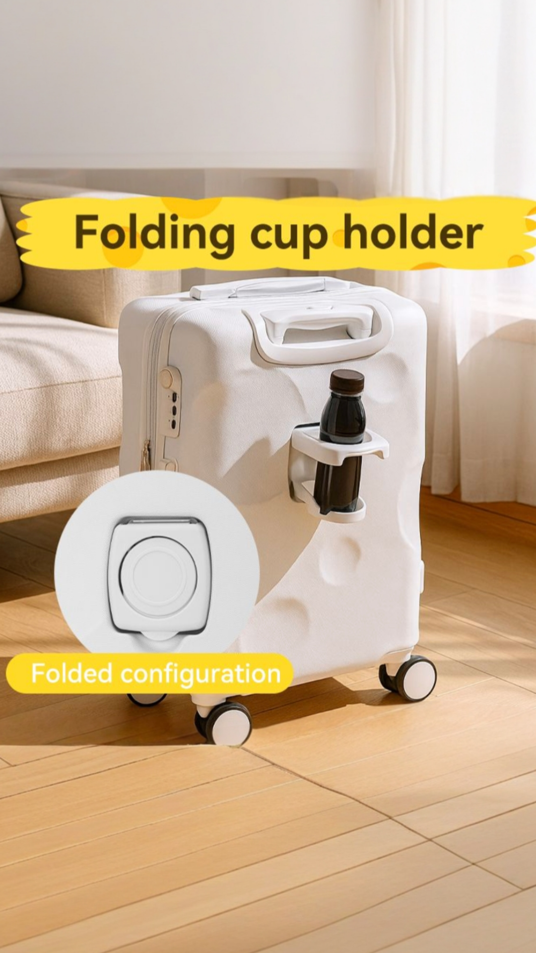 Pouchio 20inch & 24inch Luggage Set of 2 with Cup Holder