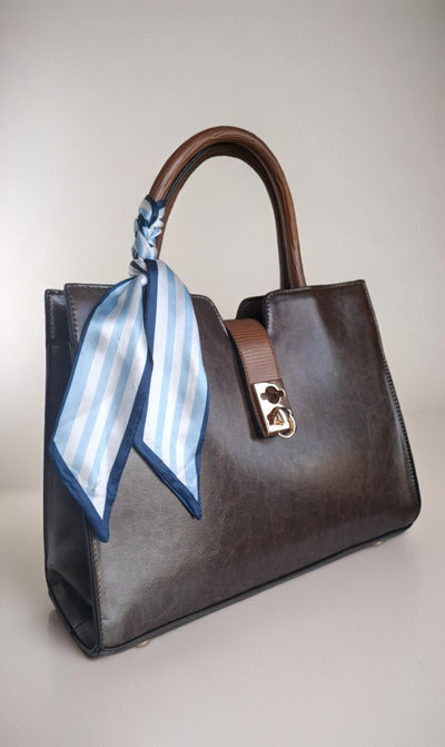 Structured Brown Satchel Handbag