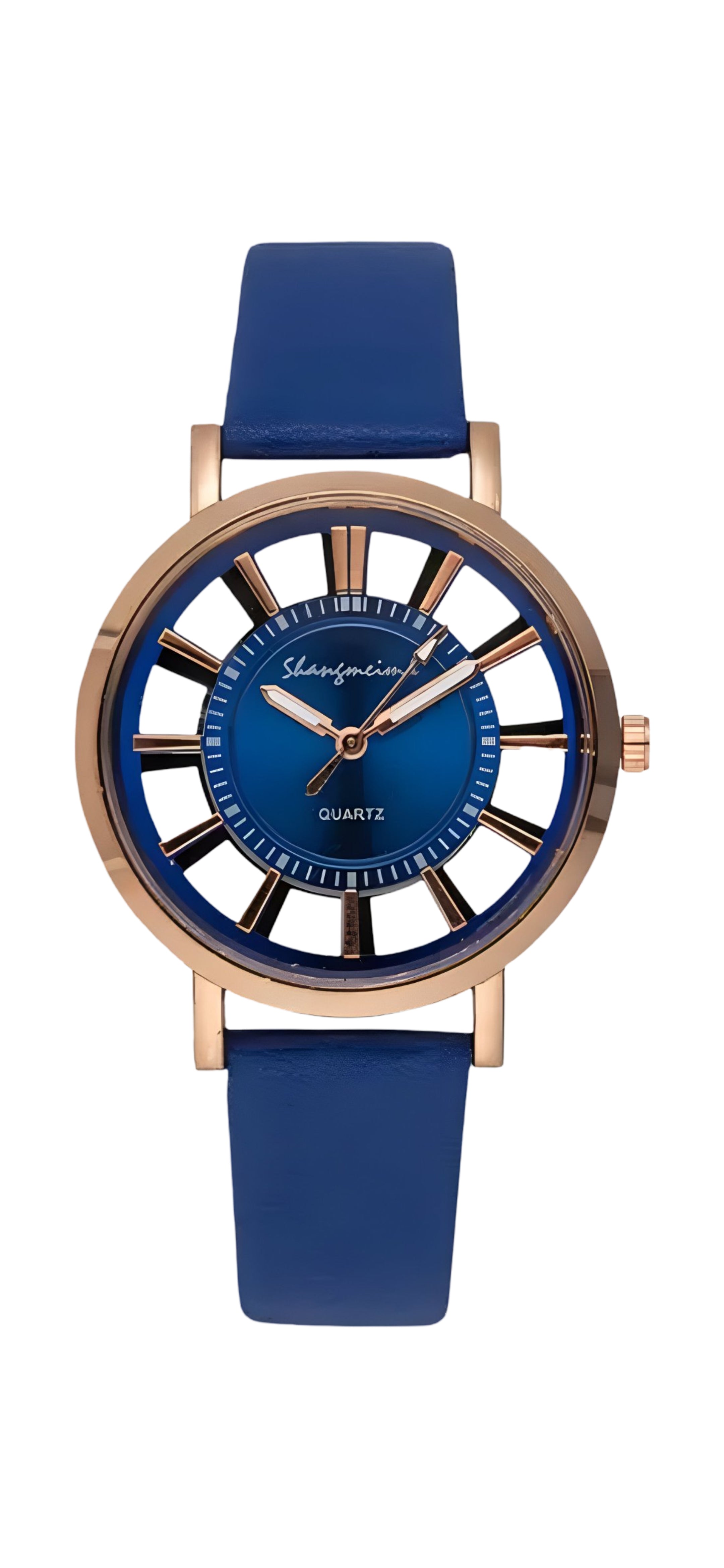 Women's Watch Casual Round Pointer Quartz Watch Hollow Out Fashion Analog PU Leather Wrist Watch