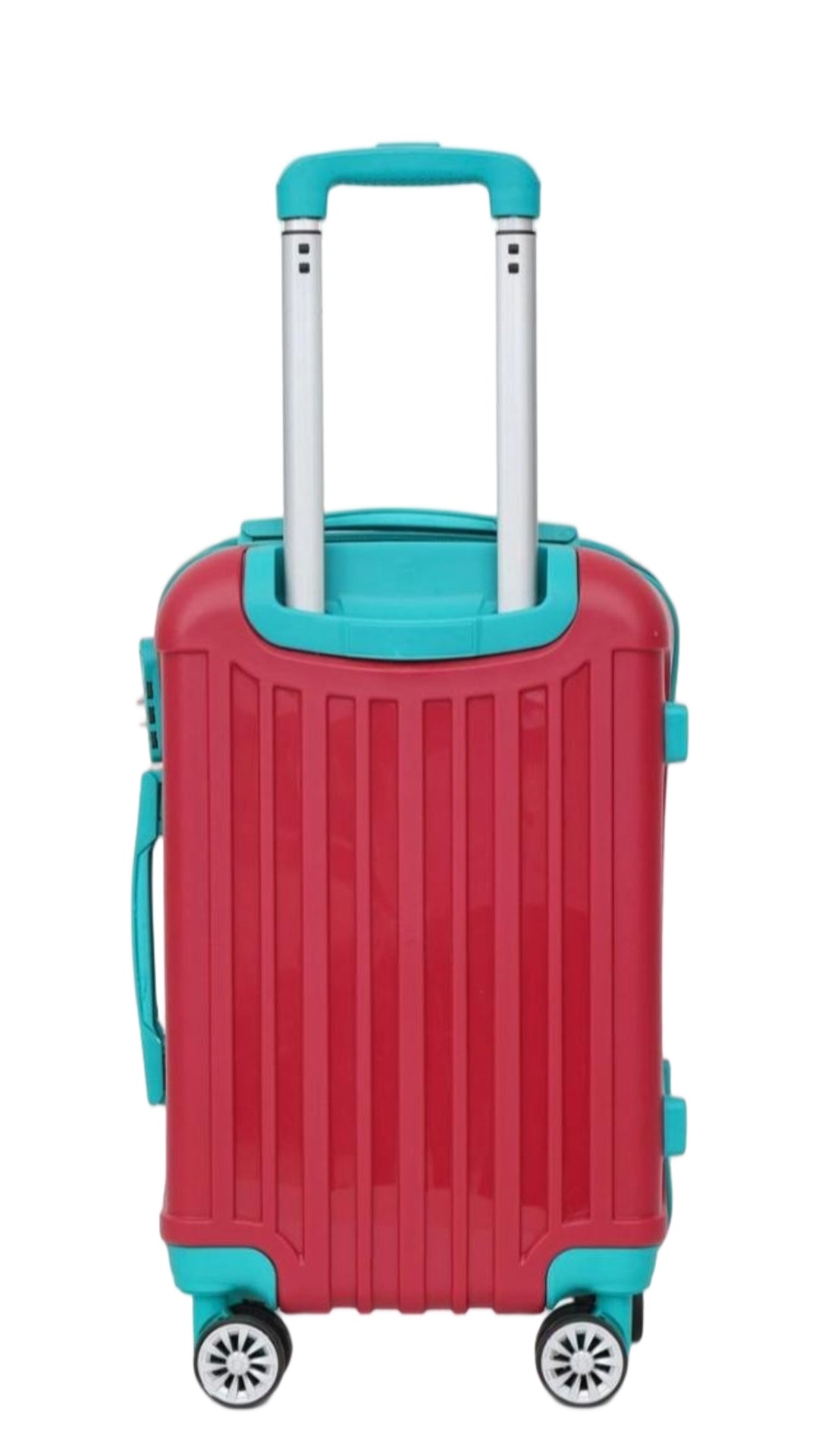 Trolley ABS Hard Luggage Bag Set - 3 Piece - Dark Red/Green